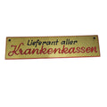Originales Pappkarton-Werbeschild Lieferant aller Krankenkassen