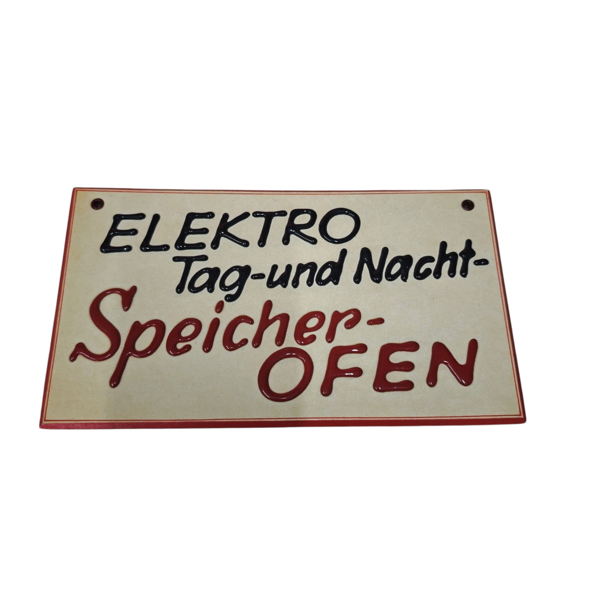 Originales Pappkarton-Werbeschild Elektro Tag- und Nacht Spicher-Ofen