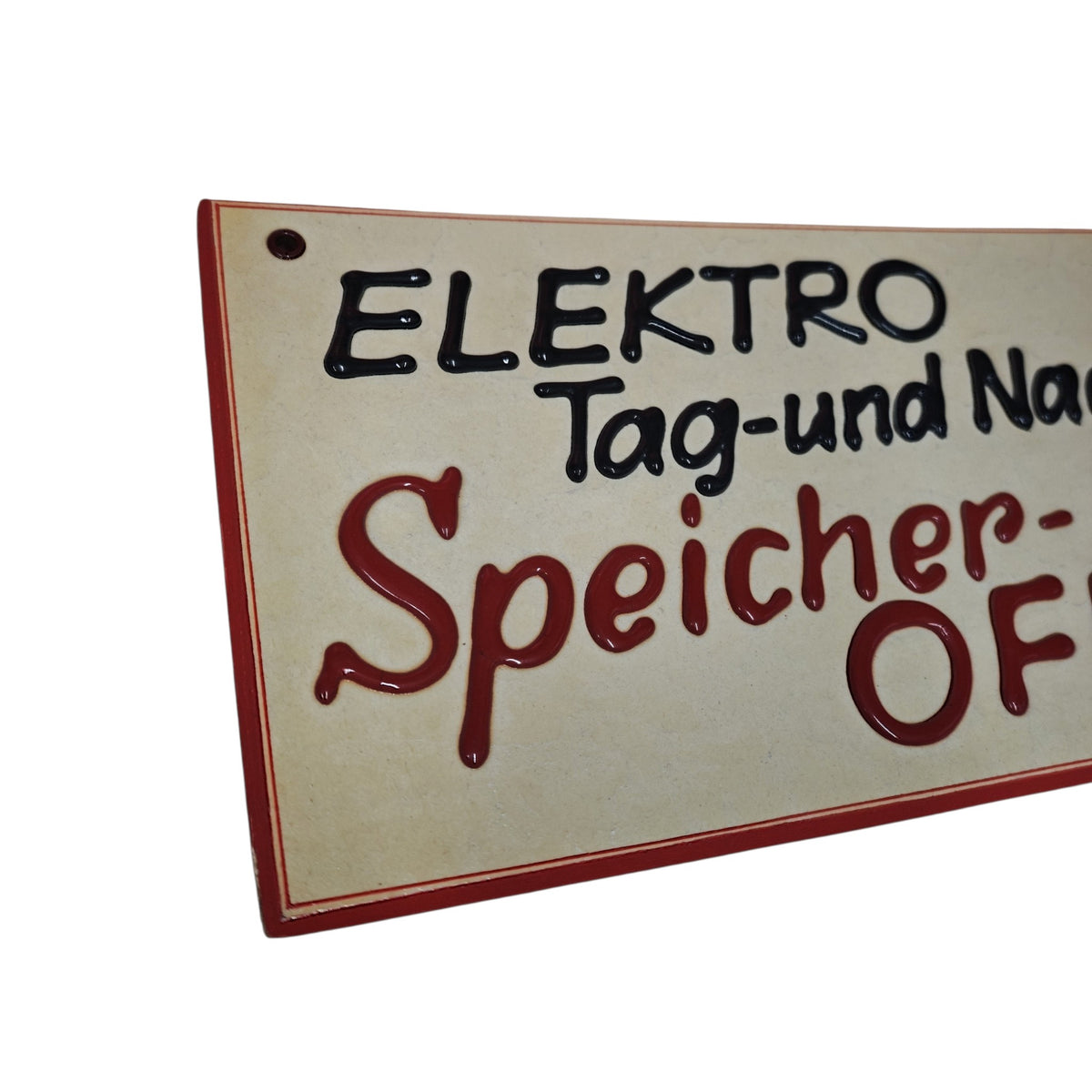 Originales Pappkarton-Werbeschild Elektro Tag- und Nacht Spicher-Ofen