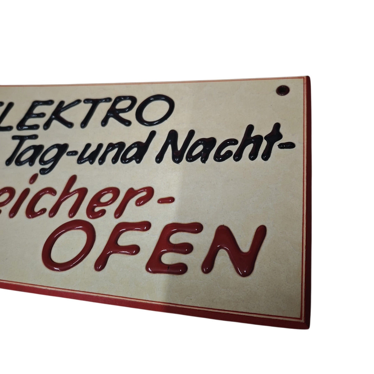 Originales Pappkarton-Werbeschild Elektro Tag- und Nacht Spicher-Ofen