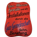 Originales Pappkarton-Werbeschild eines Gas-Wasser-Gräte