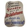 Originales Pappkarton-Werbeschild eines Gas-Wasser-Gräte