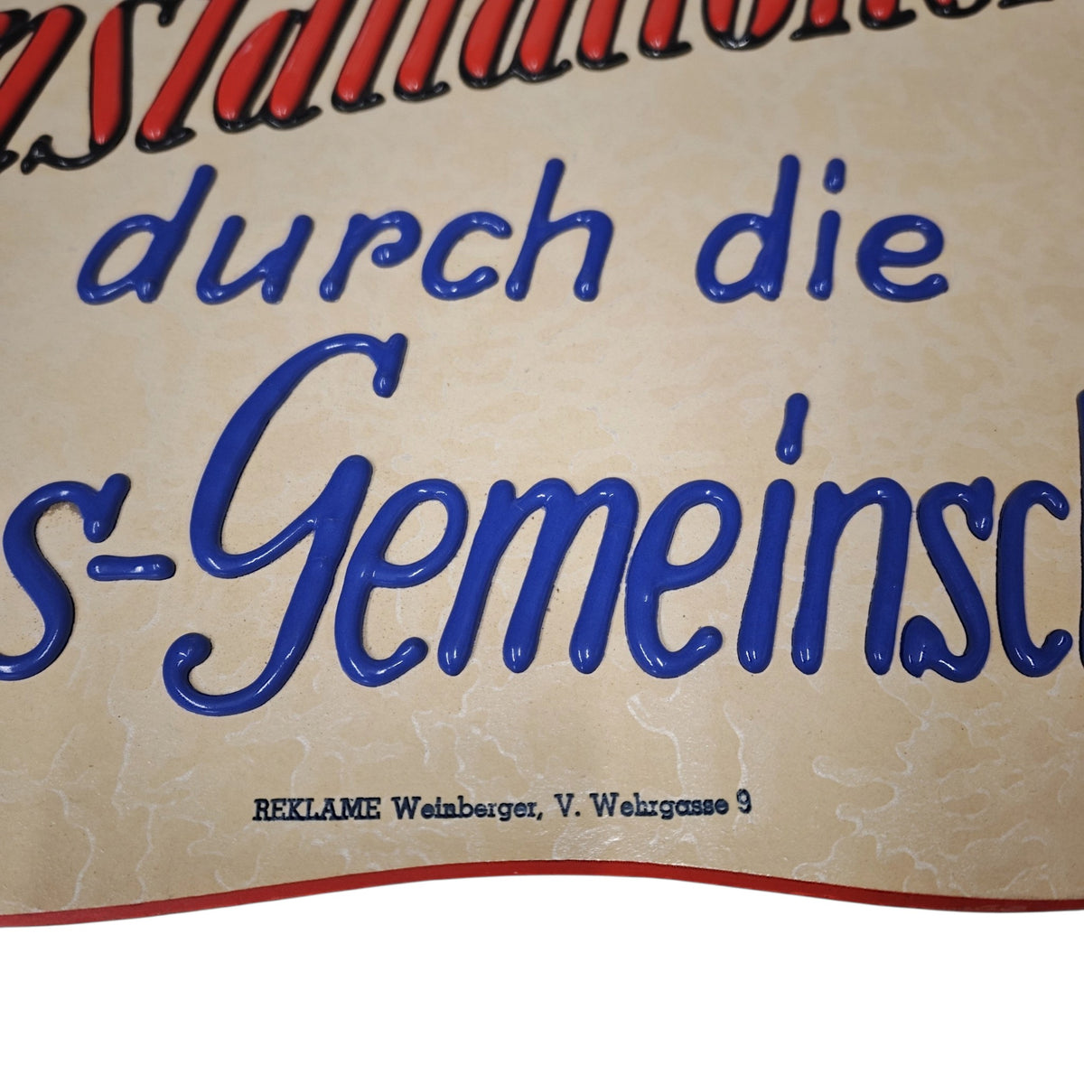 Originales Pappkarton-Werbeschild eines Gas-Wasser-Gräte