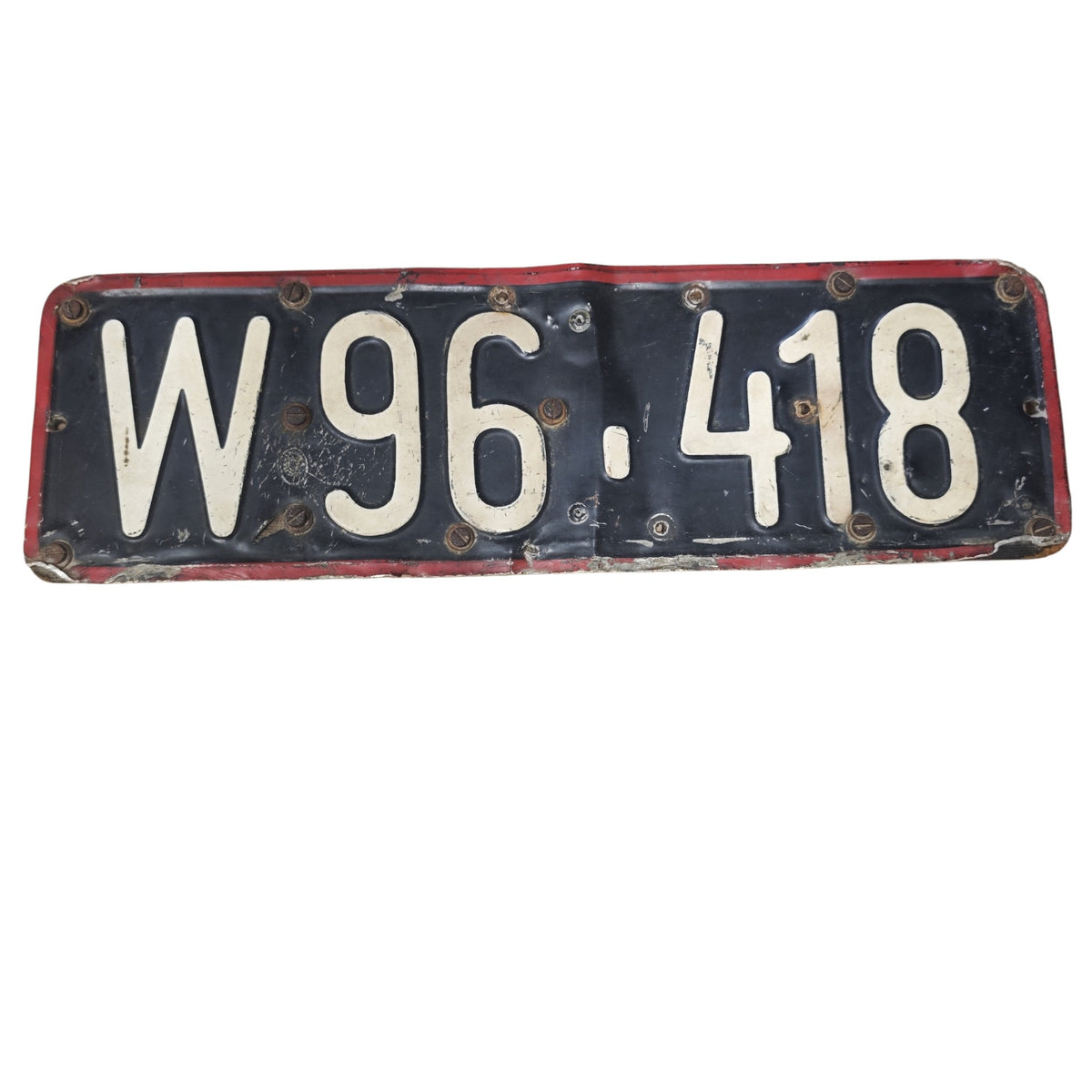 historisches schwarzes österreichisches Kfz-Kennzeichen aus Wien