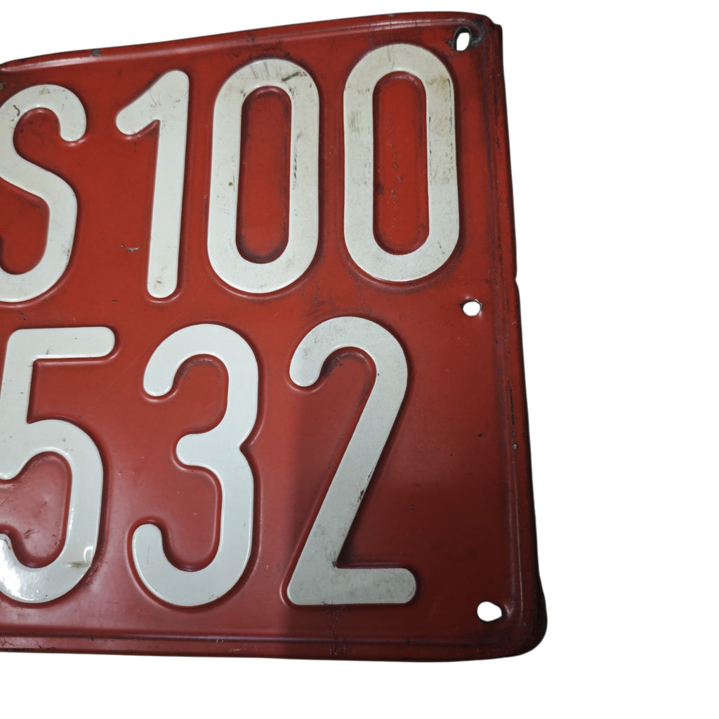 historisches Rotes österreichisches Kfz-Kennzeichen Salzburg