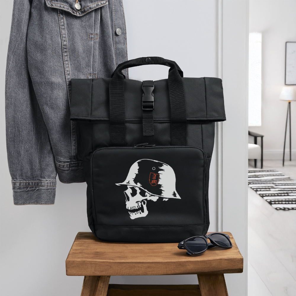 Rolltop Rucksack mit zwei Griffen - Schwarz