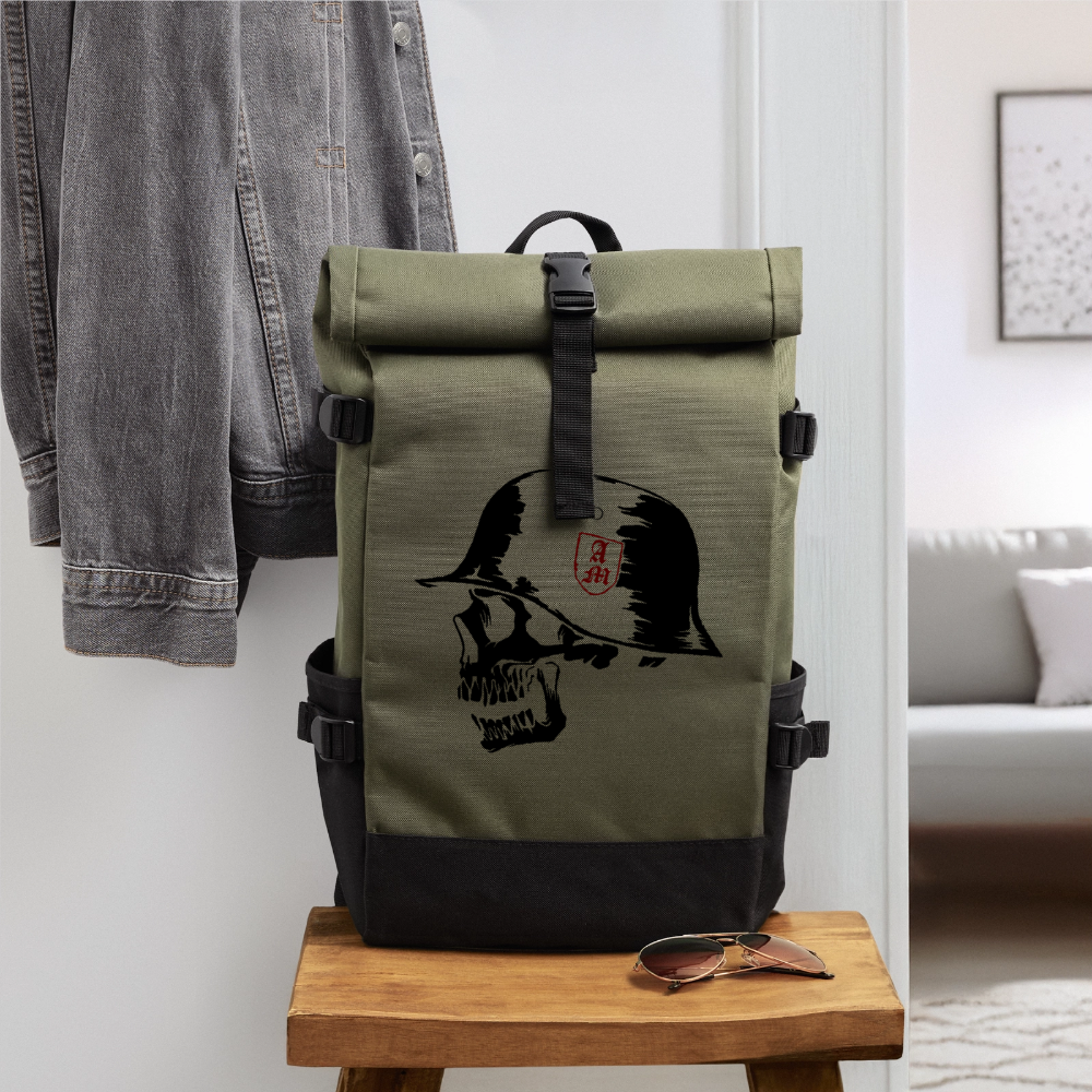 Rolltop Rucksack - Olive/Schwarz